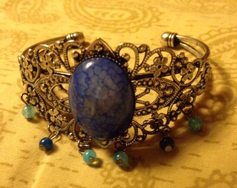 Azure Dreams Filigree Steampunk Bracelet