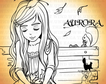 Digital stamp- Aurora 'Sharing Autumn'- 300dpi JPG/PNG files -MAC0233
