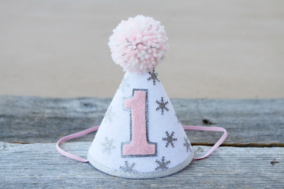 Girls Pink and Silver Snowflake 1st Birthday Party by LaLaLolaShop