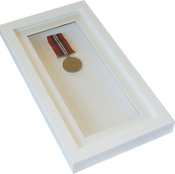 decoupage box short Tall display for Deep frame shadow white medals 12x6 box