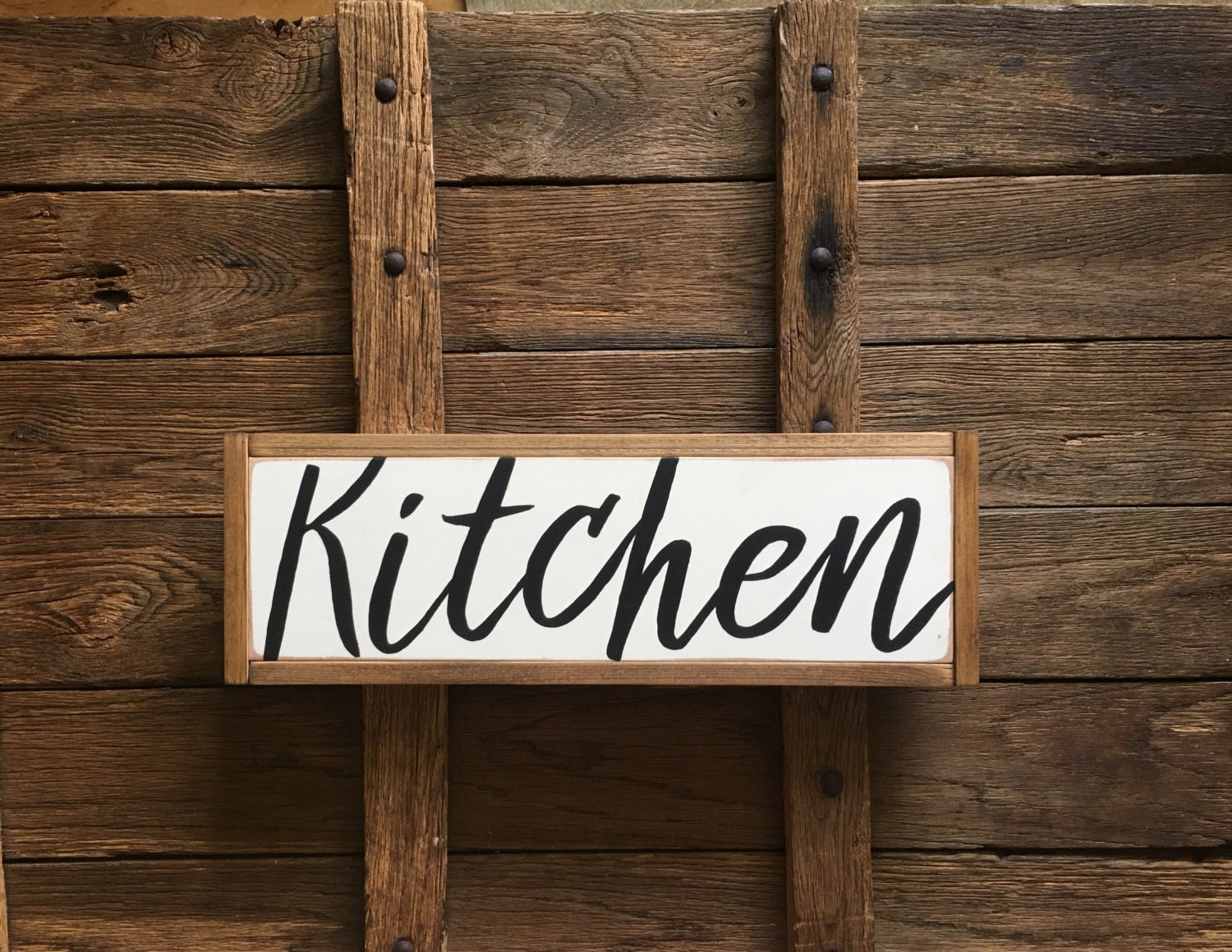 Kitchen distressed wood sign by BurtonDesignCo on Etsy