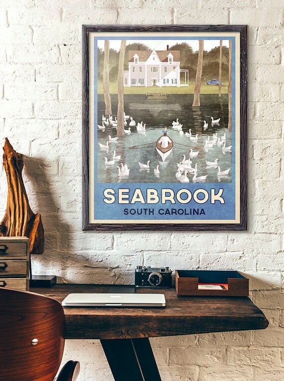 The Notebook Movie Vintage Travel Poster of Seabrook South