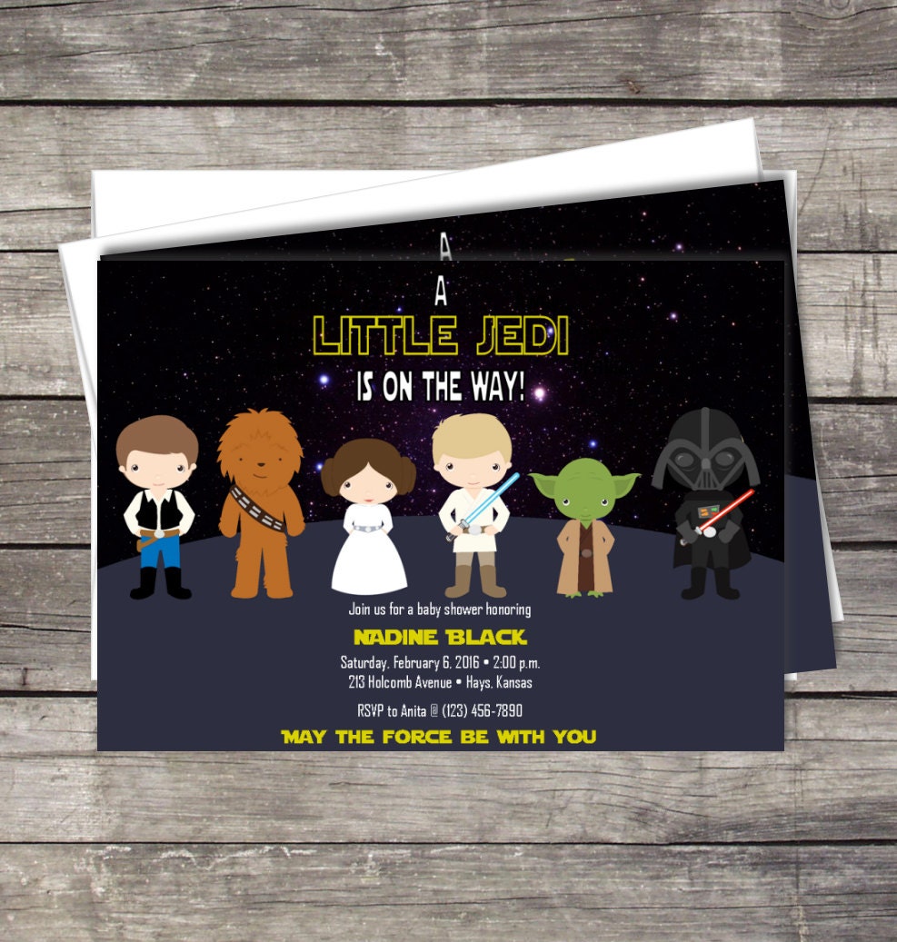 Star Wars Baby Shower Invitation Customized For Your Event