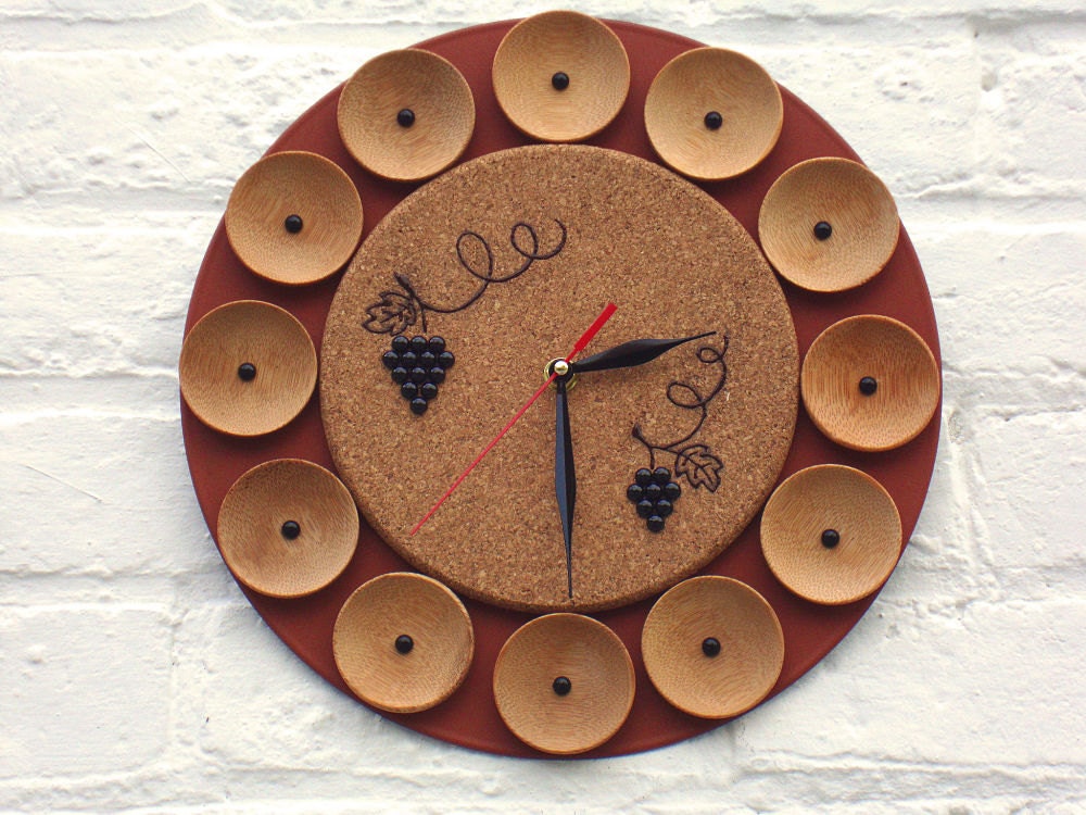 Rustic Wall Clock Wine Wall Decor Modern Wall Clock Large Wall   Il Fullxfull.911599488 179m 