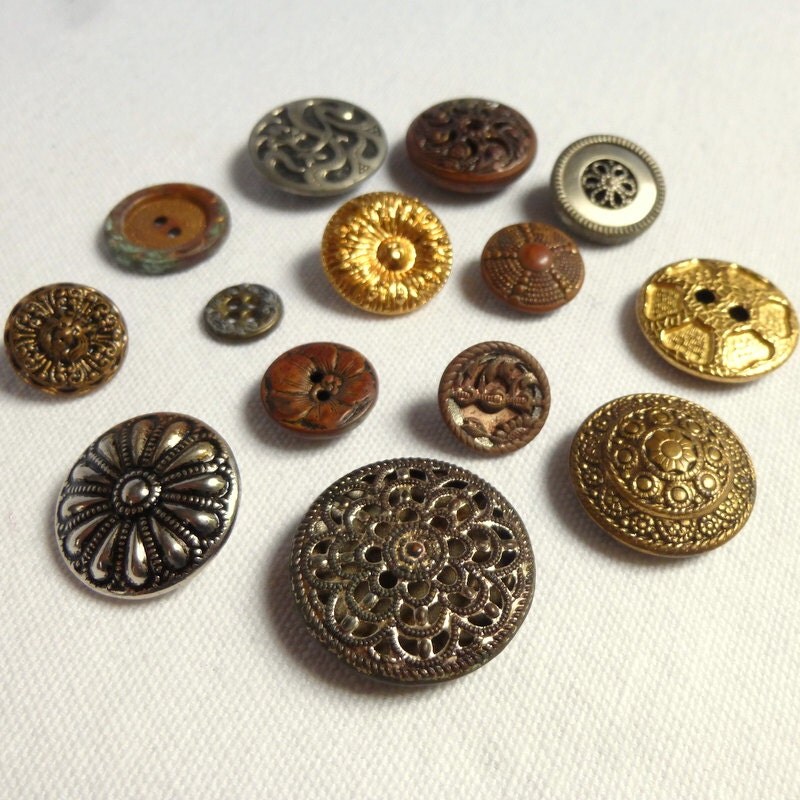 Large Victorian Buttons Antique Metal Buttons Instant