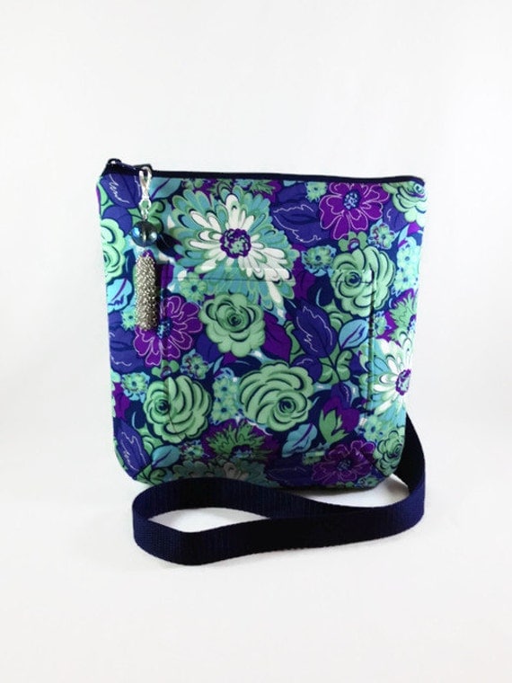 Fabric Crossbody Bag Floral Print Cross Body Purse Hip Bag