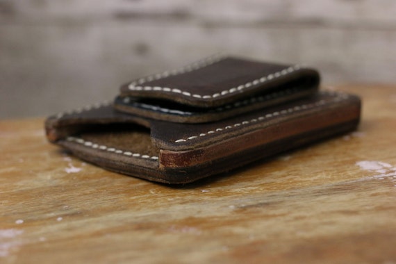 large pocket money clip wallet engraved leather wallets