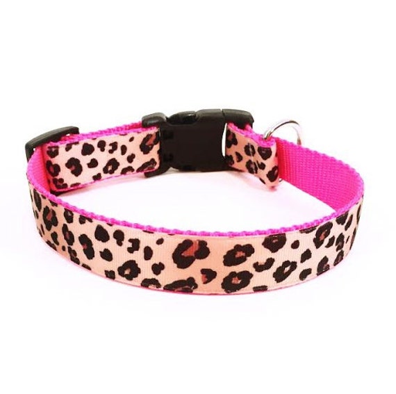 dog-collar-cheetah-print-dog-style-fabric-dog-collar-etsy