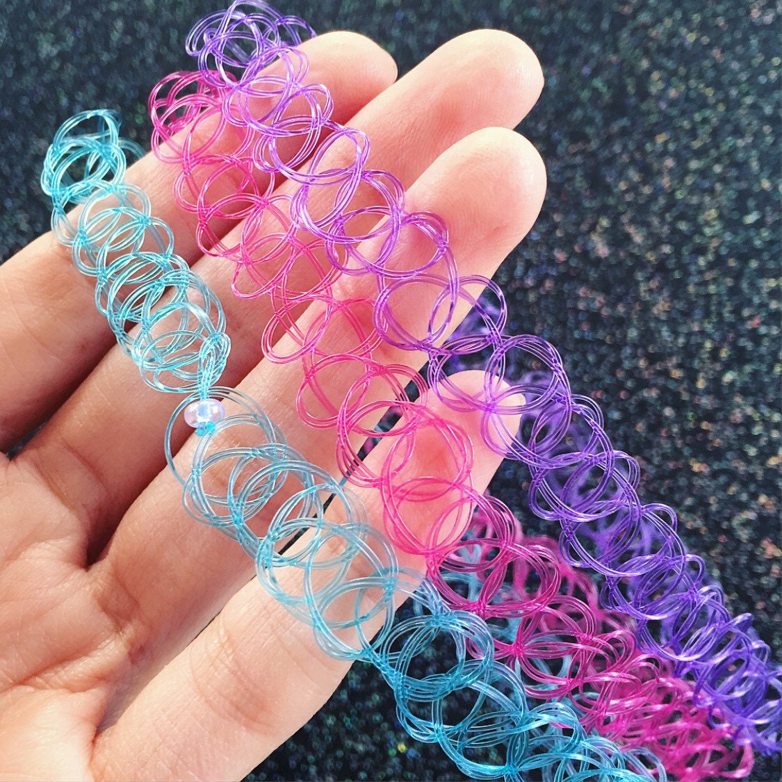 3 chokers choker pink choker blue 3 chokers choker pink choker blue