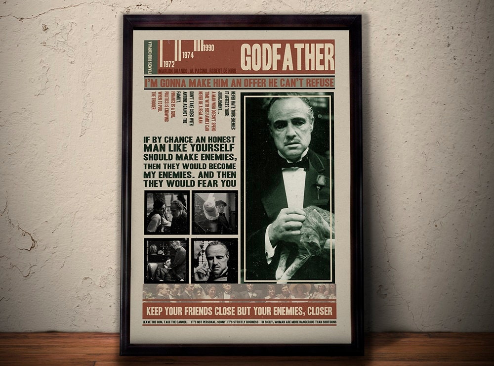 GODFATHER Alternative Movie Poster Cult Classic Film Quotes