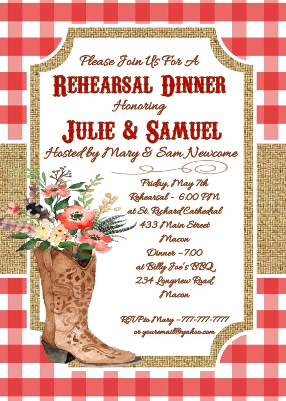 Rehearsal Dinner Western Theme Bridesmaid BBQ Brunch