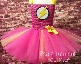 Flash tutu, Flash costume, Flash tutu dress, Flash comic con tutu, Pink flash tutu, Pink flash tutu dress, Pink flash costume