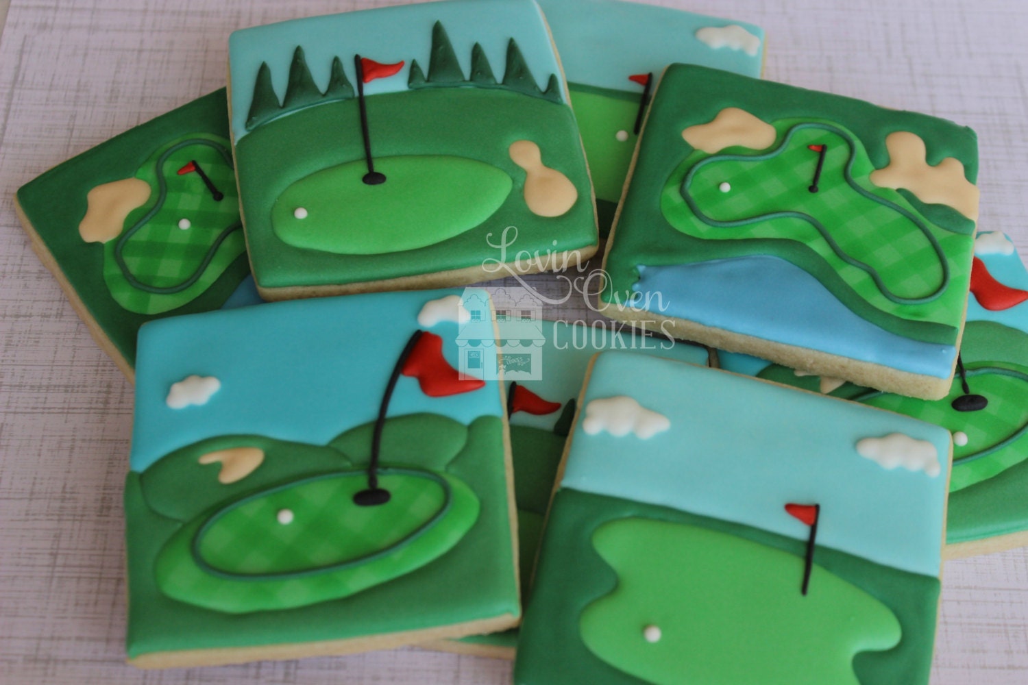 Golf Course Decorated Sugar Cookies 1 Dozen