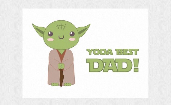 Yoda Best Dad card Star wars Father's day download card