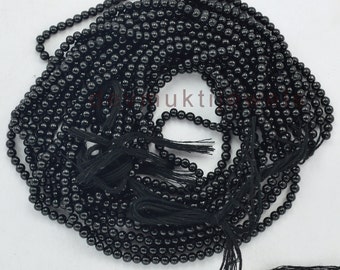 Genuine Tourmaline Beads lines,Cabochon Beads,Black Tourmaline Bead Lines,Size 3 to 4mm,Length 12" Inch, Round Beads, 1 Strand Bead Line NEW