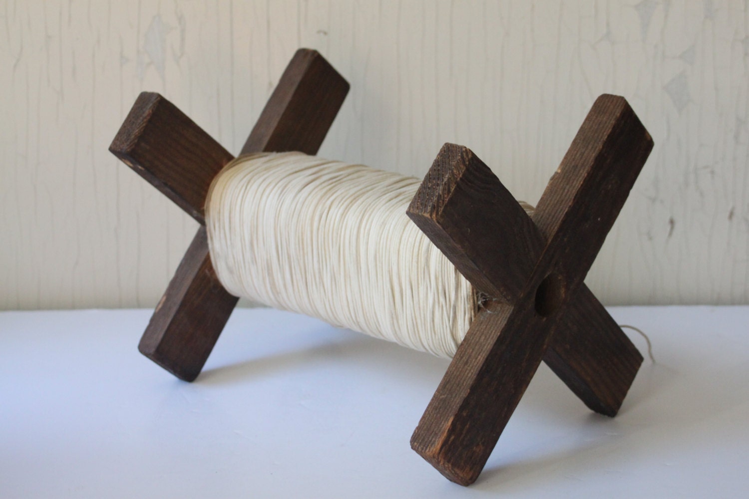 Vintage Wooden Twine Holder, Craft Storage, Primitive from SouthernGilt