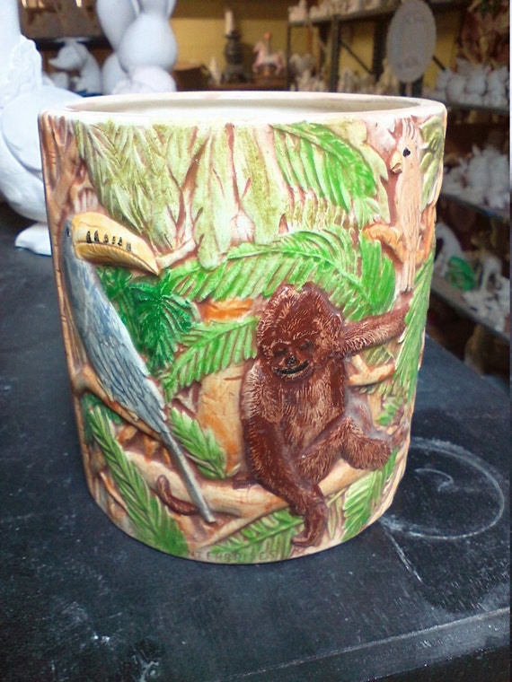 Animal Planter face planter vase Jungle planter parrot