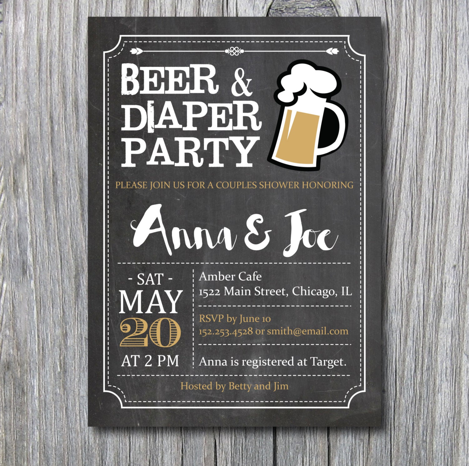 Diapers And Beer Baby Shower Invitations 3