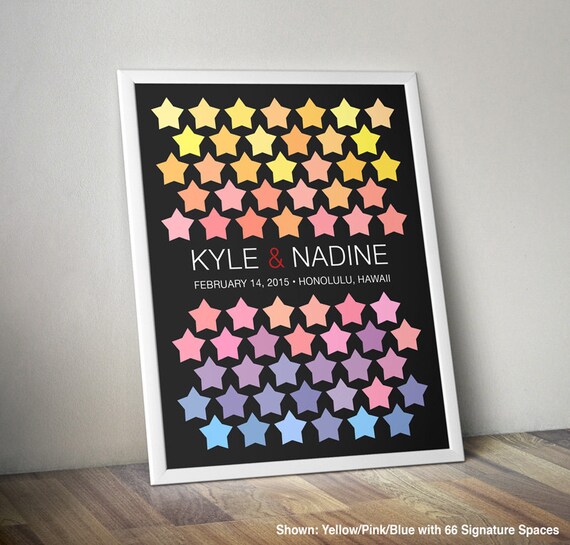 Custom Wedding Guest Book Poster Signature Poster Star