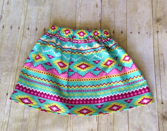 Items similar to Toddler skirt, girls Aztec Print Skirt, on Etsy