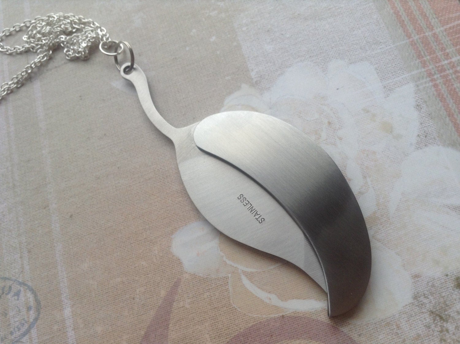 Silver Leaf Knife Necklace Hidden Knife Necklace Secret