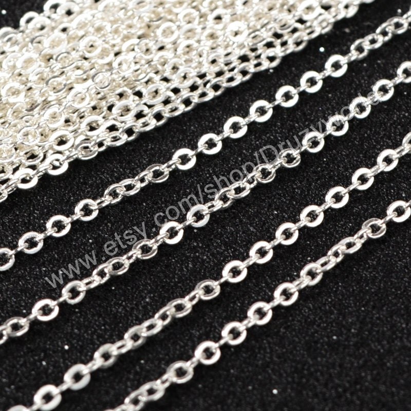 16 Silver Plated Finished Chain Necklace Making Jewelry