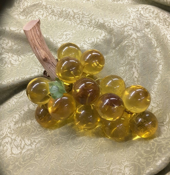 Vintage Glass / Lucite Cluster of Grapes circa 1960