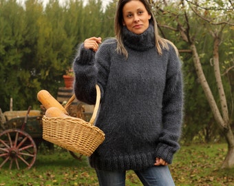 Hand Knit Mohair Catsuite Sweater Massive Mix by EXTRAVAGANTZA
