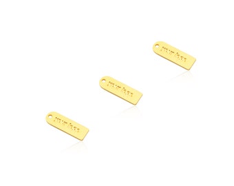 Gold Logo Tags, 50 Pcs, Custom Logo Design, Brass Logo Charms, Logo Engraved Tag, Personalized Logo Jewelry Tags, Custom Necklace Tags,