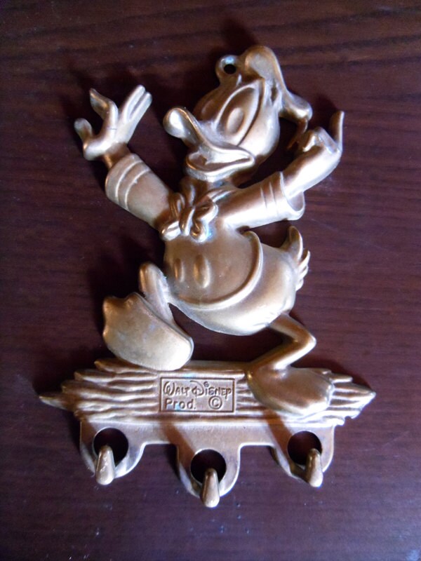 Key hanger Walt Disney Donald Duck brass key holder set of 3