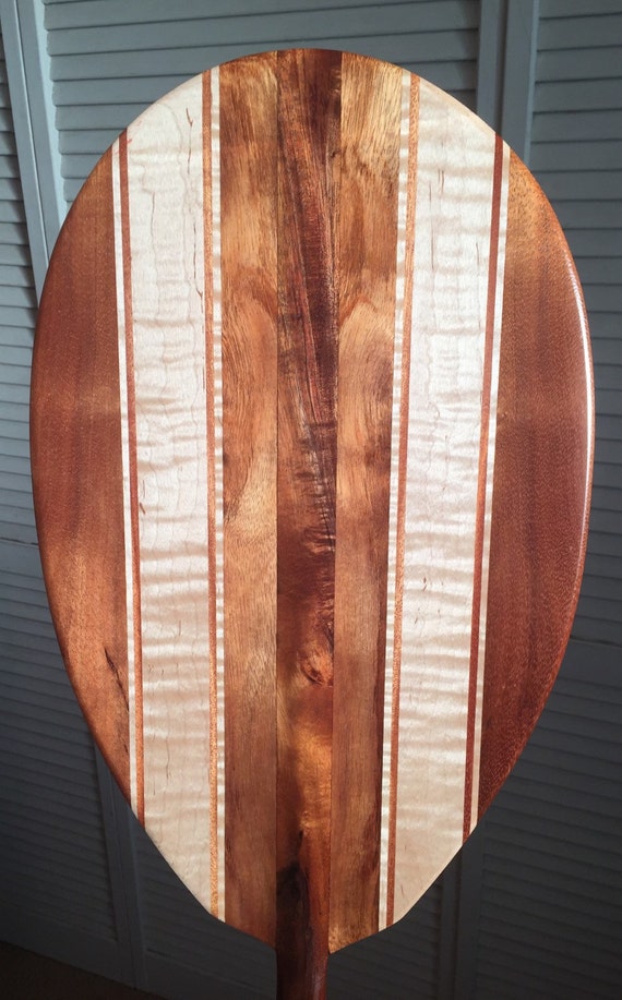 Koa Wood &amp; Curly Maple Paddle Hawaiian Outrigger Canoe