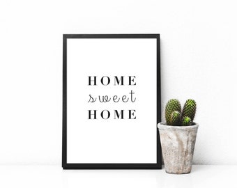 Modern minimalist  art  print Home sweet home print INSTANT