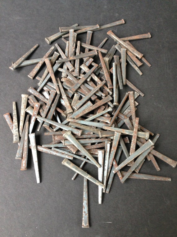 Vintage Cut Nails 120 Nails Square Nails Flat Head Nails
