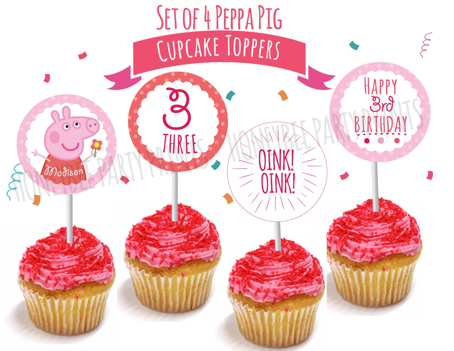 Peppa Pig Cupcake Toppers Printable