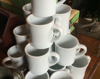 Eight 1960's Cafe Diner Coffee Cups, Thick and Durable, Eight Cups, Unused (Many Available)