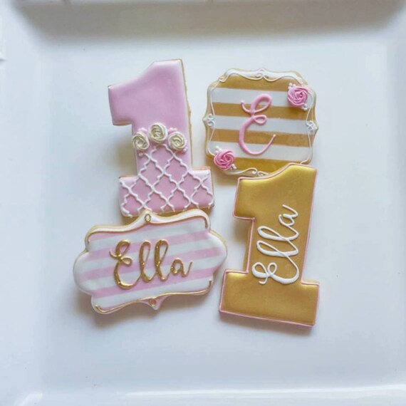 1 DOZEN Party Favors 1st Birthday Custom Decorated Cookies
