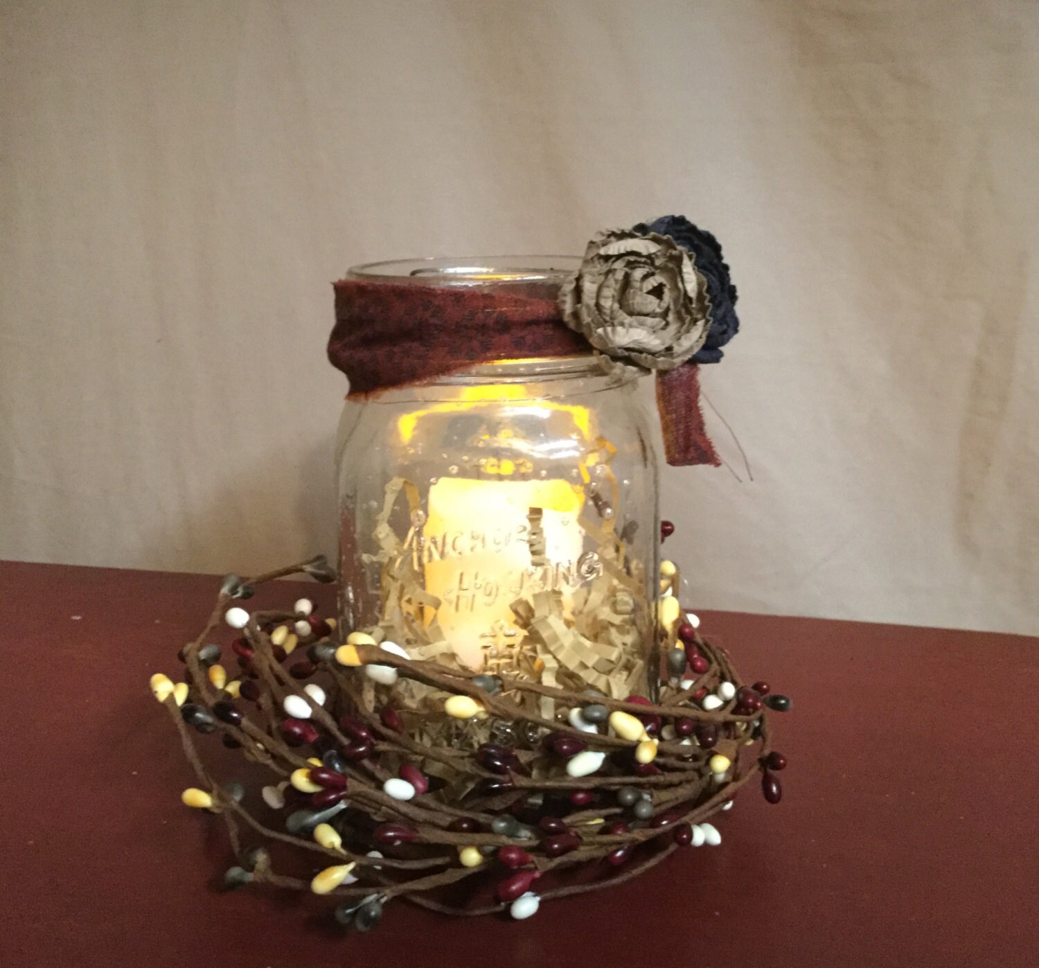Mason Jar led tea light holder, mason jar, jar decor, Anchor Hocking