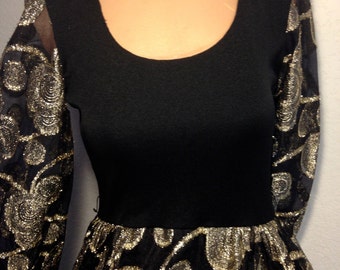 FREE SHIPPING 1960 Metallic Maxi Gown by Jr. Theme