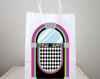 50's Party Goody Bags, 50's Party Favor Bags, 50's Party Favor, Jukebox Goody Bags, Fifties Party Favors