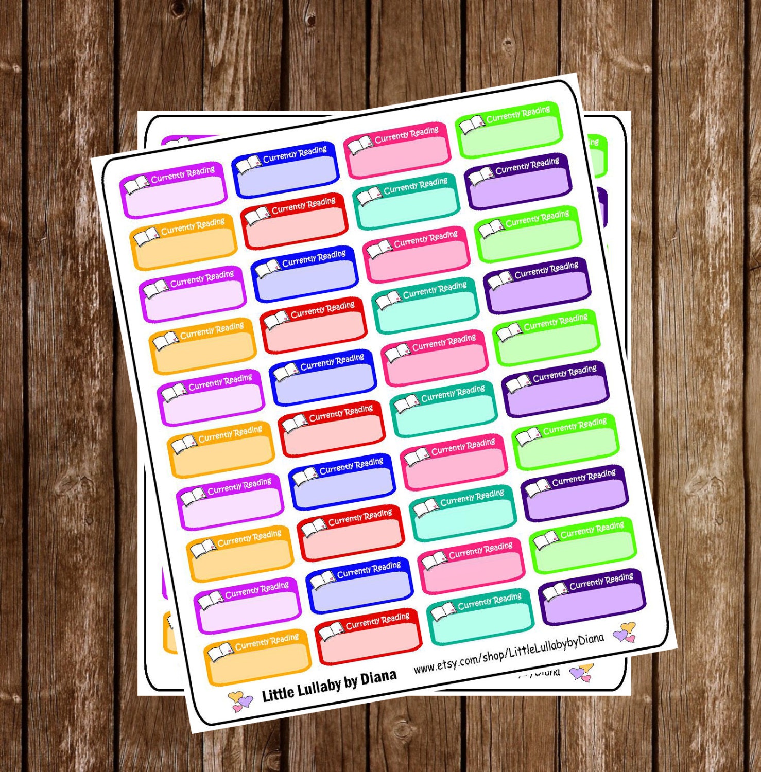 Currently Reading Book Planner Stickers by ThePoliceWifePlanner