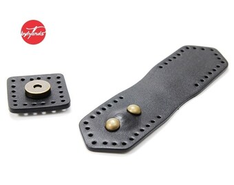 4.9" byhands 100% Genuine Leather Magnetic Snap Closure (12-1202)