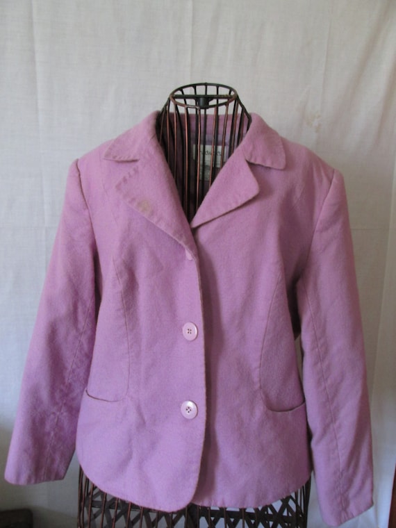 Dusty Rose Womens Wool Blazer Jacket sz 12P by ReVintageBoutique