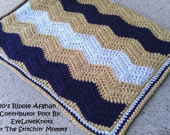 CROCHET PATTERN - Leo's Ripple Afghan - Zigzag Afghan Crochet Pattern - Child Afghan Crochet Pattern - Baby Afghan Crochet Pattern