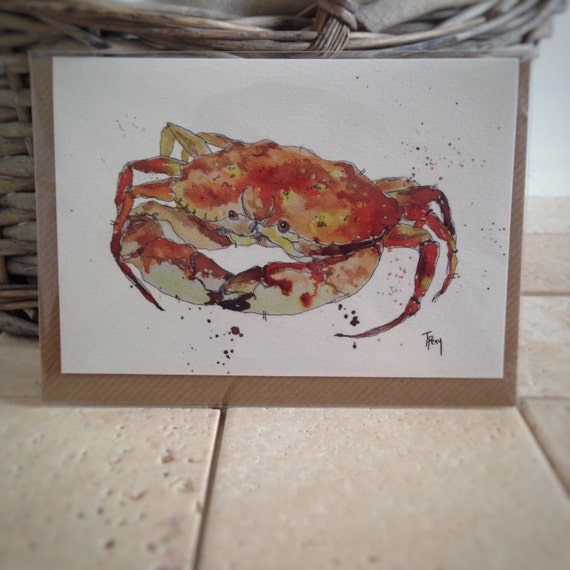 Crab Card Ocean Sea Card Fish Card Animal Greeting Cards