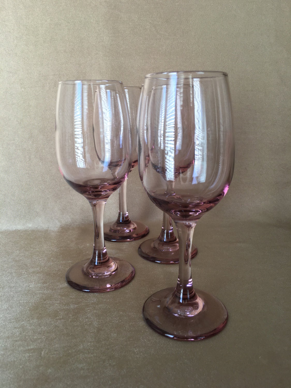 Pink Wine Glass Vintage pink wine Libbey Plum Pink Shabby