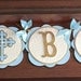 Blue And Gold Baptism Christening Cross Banner