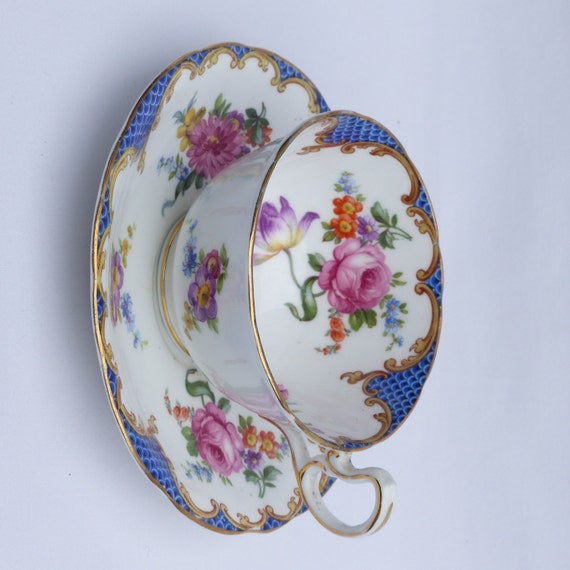 Aynsley 193439 Fine Bone China Cobalt Blue and Gilt Wide