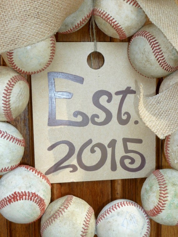 Established Year Baseball Wreath