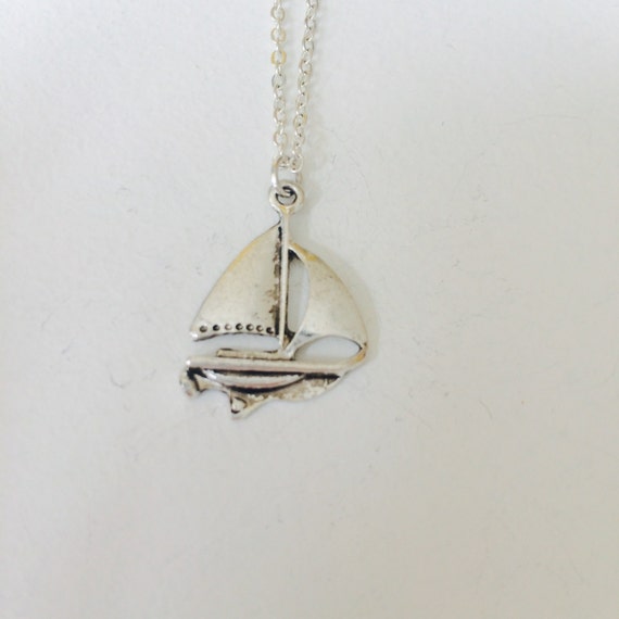 Sailing Boat Charm Necklace. Gorgeous Handmade And Silver