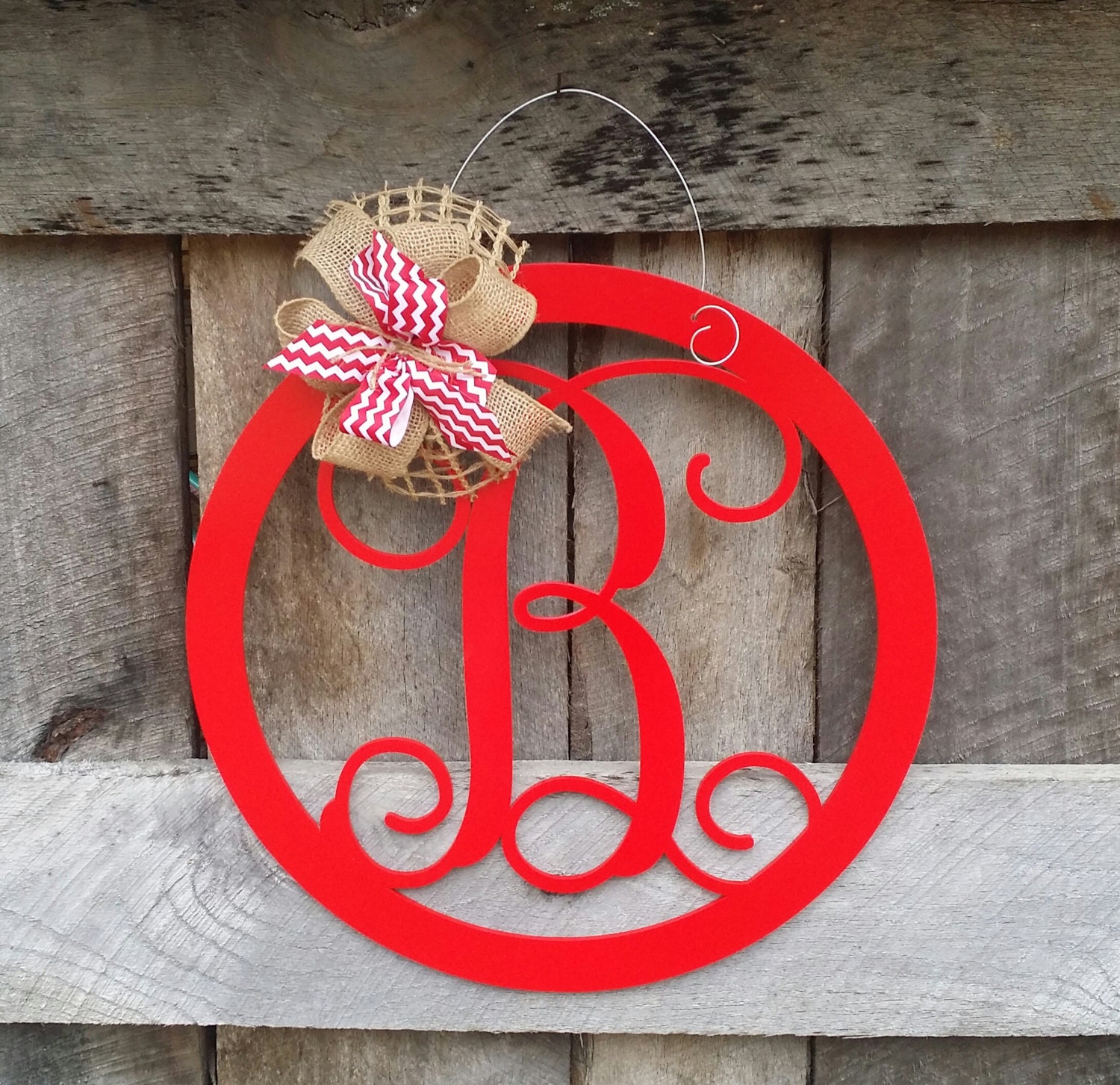 Initial Door Hanger Painted Personalized Door Hanger